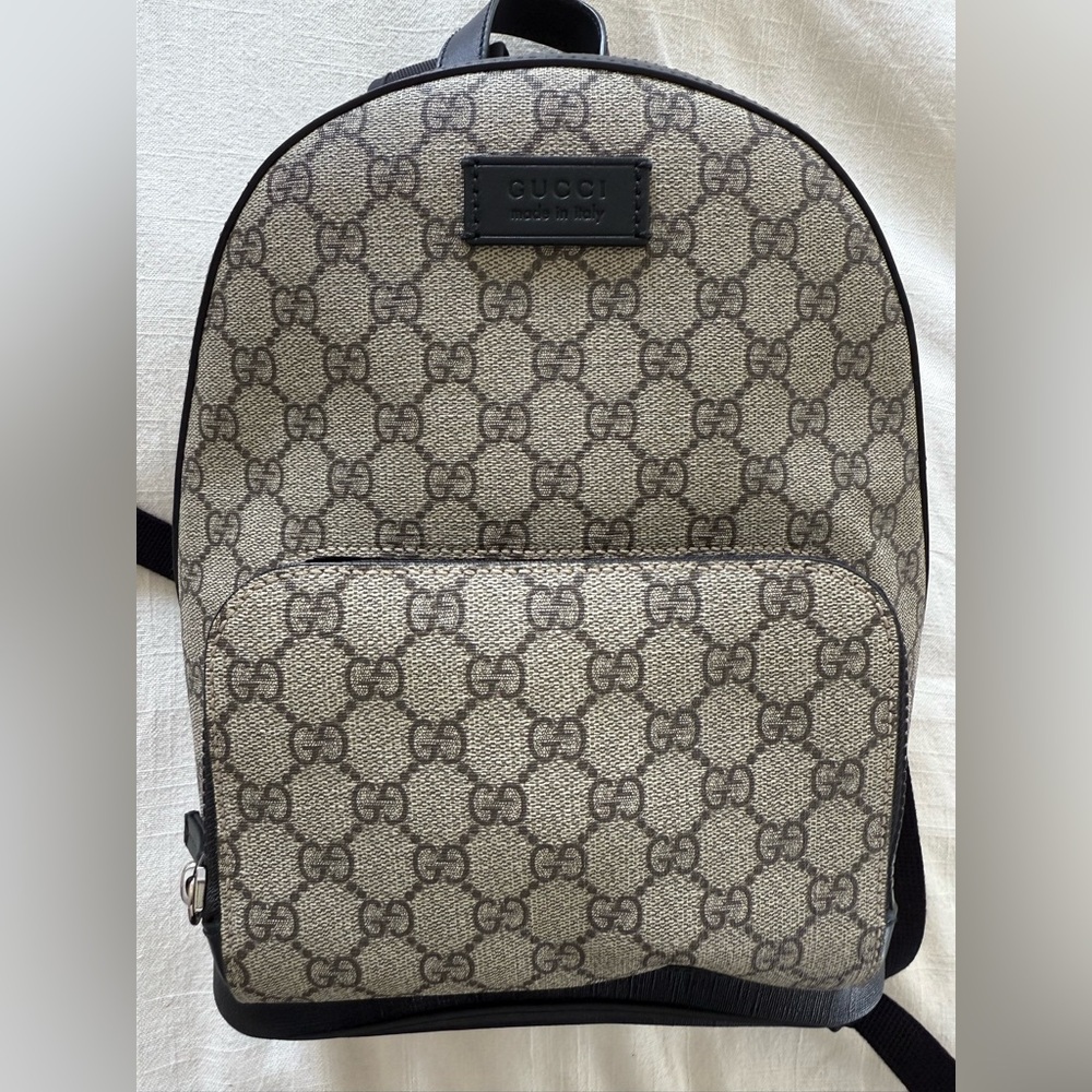 Gucci, Black Original GG Supreme Canvas backpack small